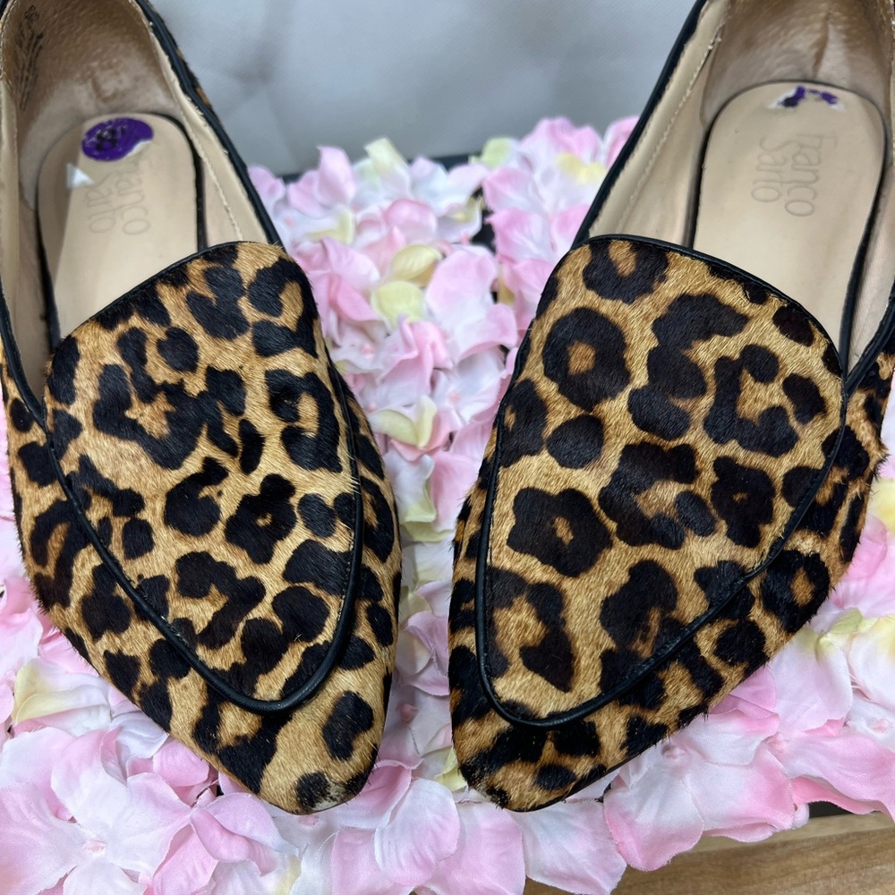 Franco Sarto Leopard Print Pointed Toe flats Loafers - Picture 4 of 12
